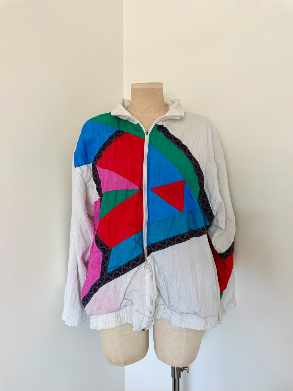 Crossroads Vintage Colorful Vibrant Nylon Retro Jacket 90s